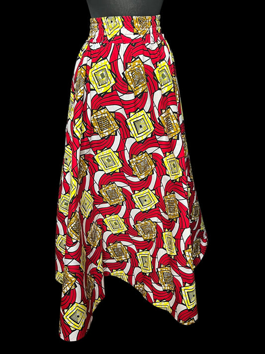 06.10 Skirts Ankara Red/Ylw Maxi (S)