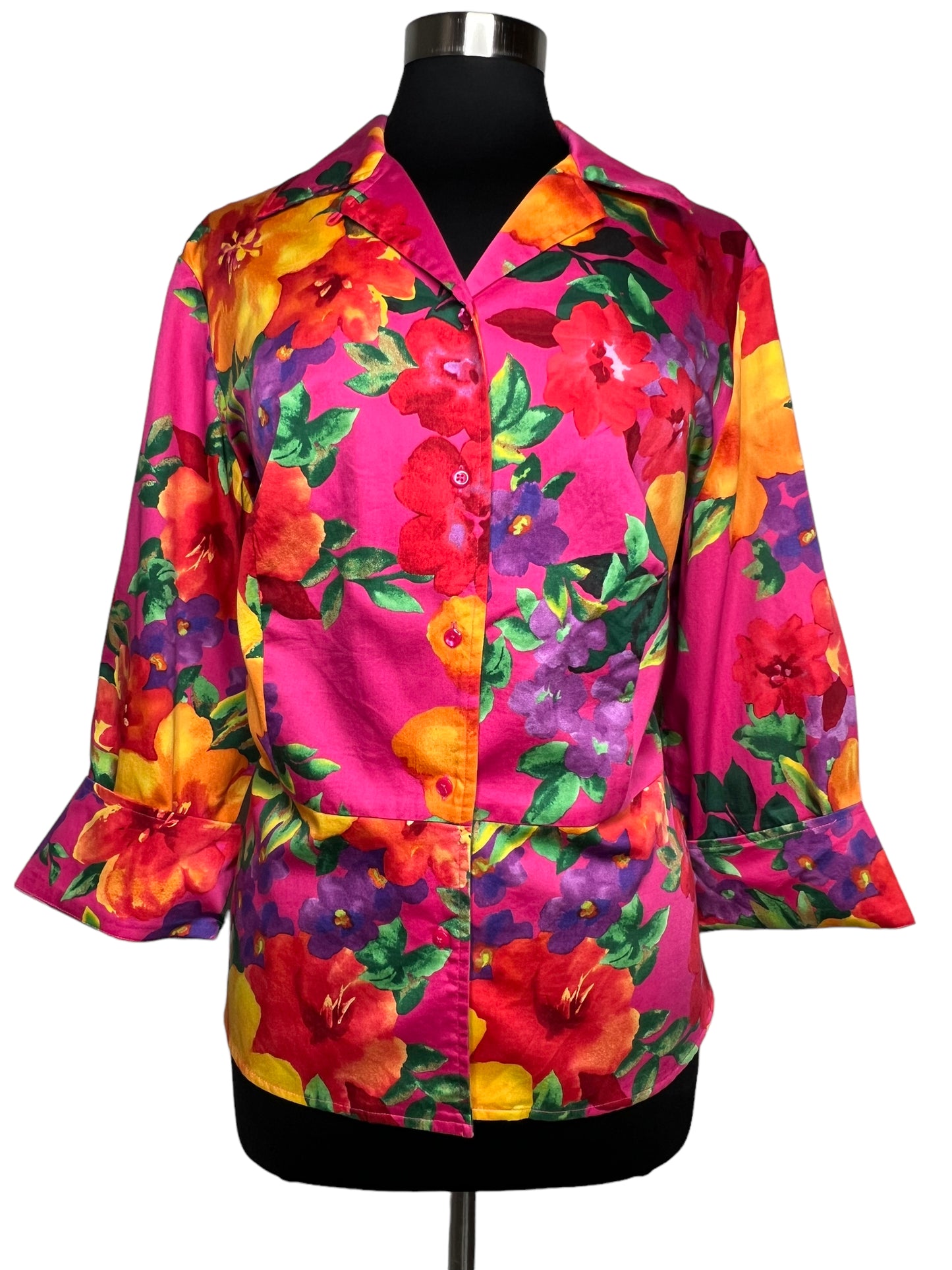 09.02 Blouses Jones NY Fuschia Multi Color/Floral (2X) Cvy