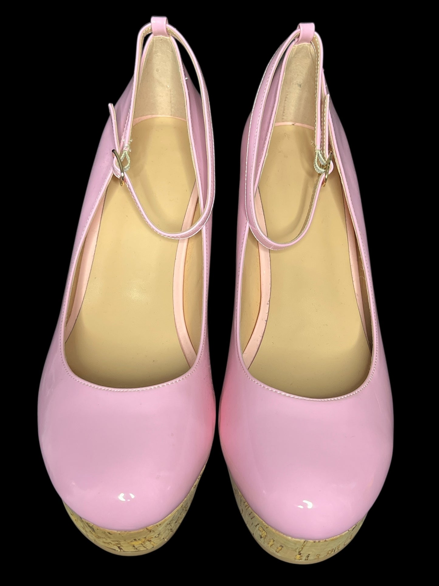03.20 Shoes NEW Pink Bubblegum Patent Wedge (12) Fits (11)