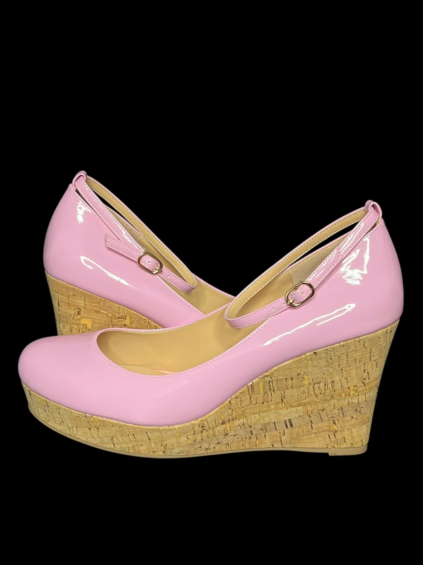 03.20 Shoes NEW Pink Bubblegum Patent Wedge (12) Fits (11)