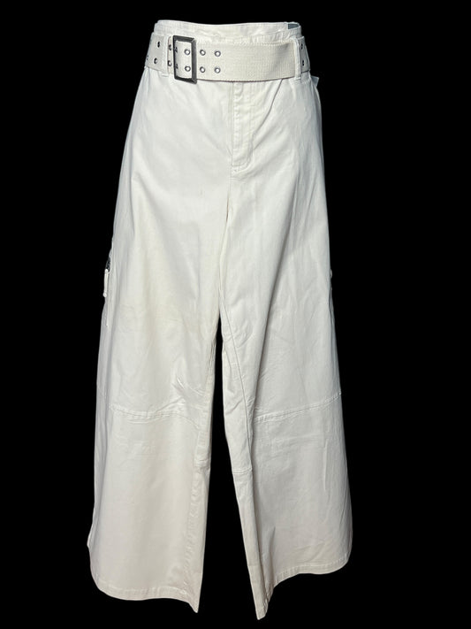 06.21 Pants NEW Lane Bryant Venezia Tan Wide Leg Cargo (24) Fits (22) Cvy
