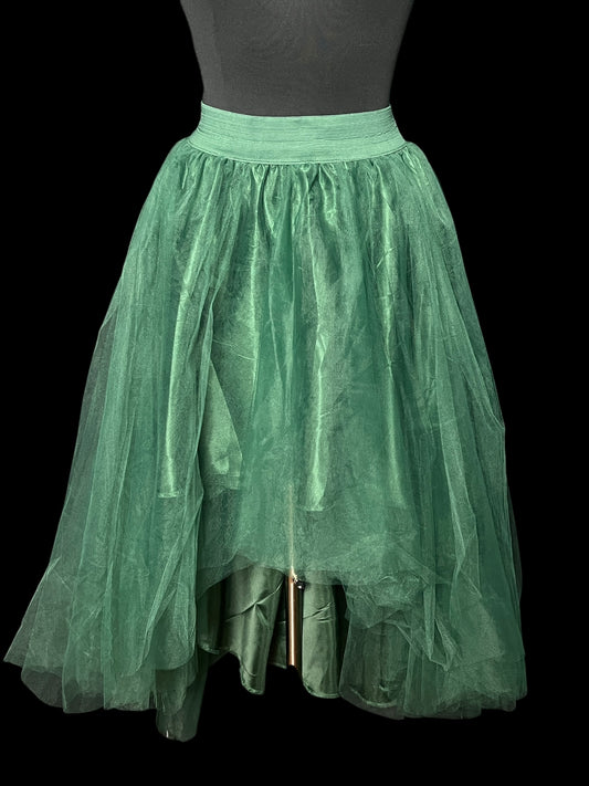 06.21 Skirts Hunter Green Tulle Hi-Lo Maxi (M/L)