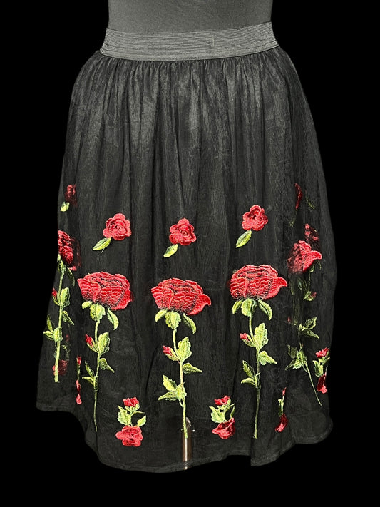 06.21 Skirts Over Kleshas Blk Tulle Red Embroidered Rose (10/12)