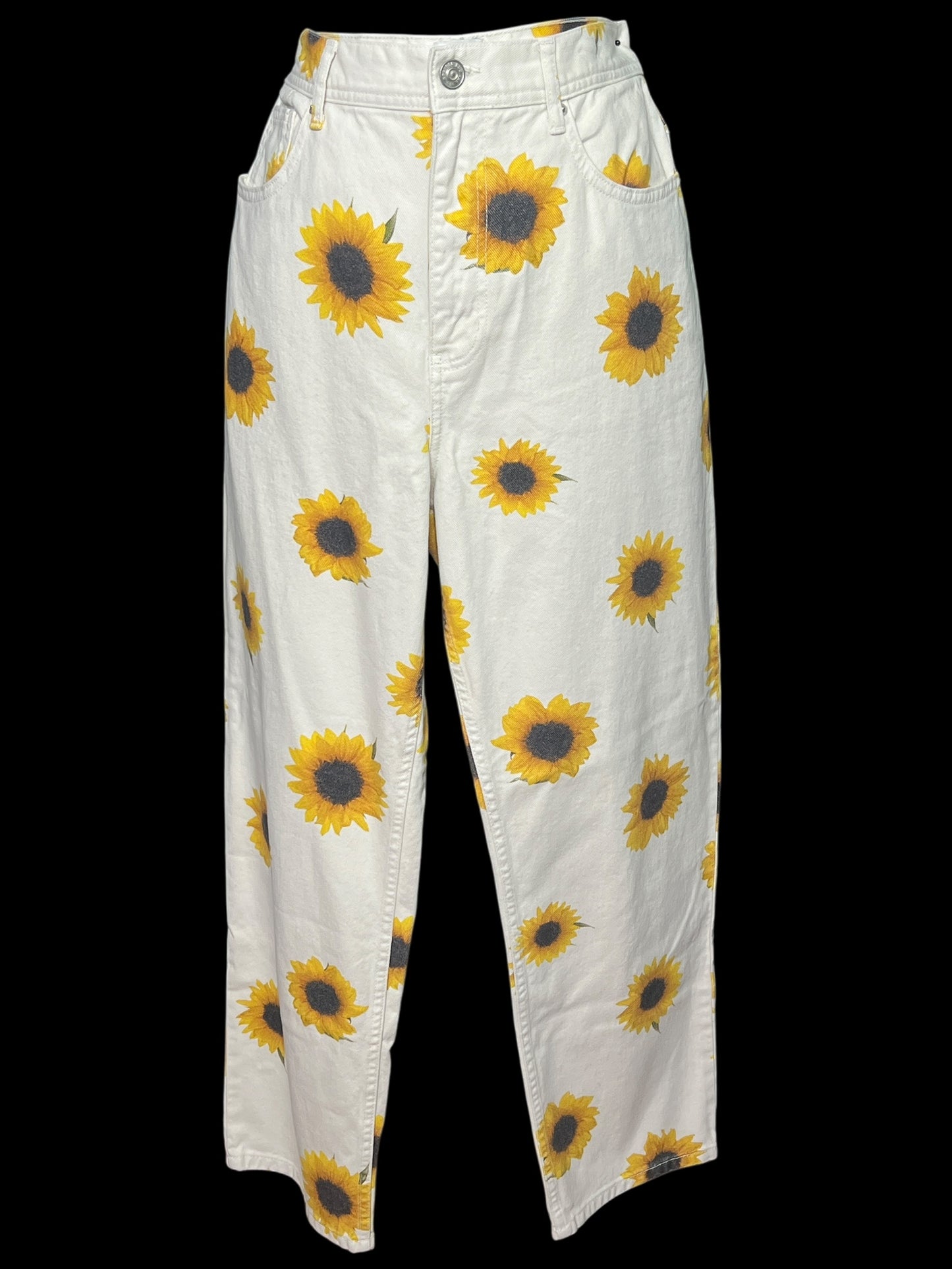 06.24 Pants BDG Off White Sunflower Print Bow Fit Denim (M/8)