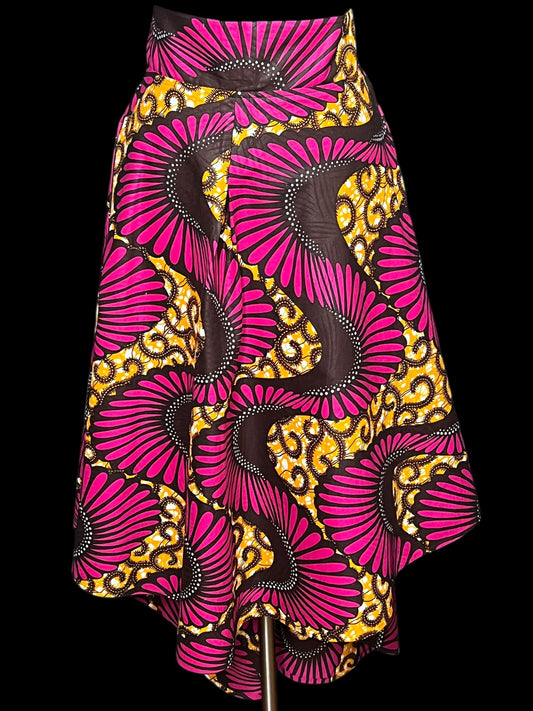 07.16 Skirts Orng/Brwn/Fuchsia Ankara (10/12)